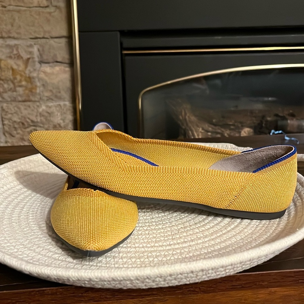 Rothy's Yellow Pointed Toe Flats